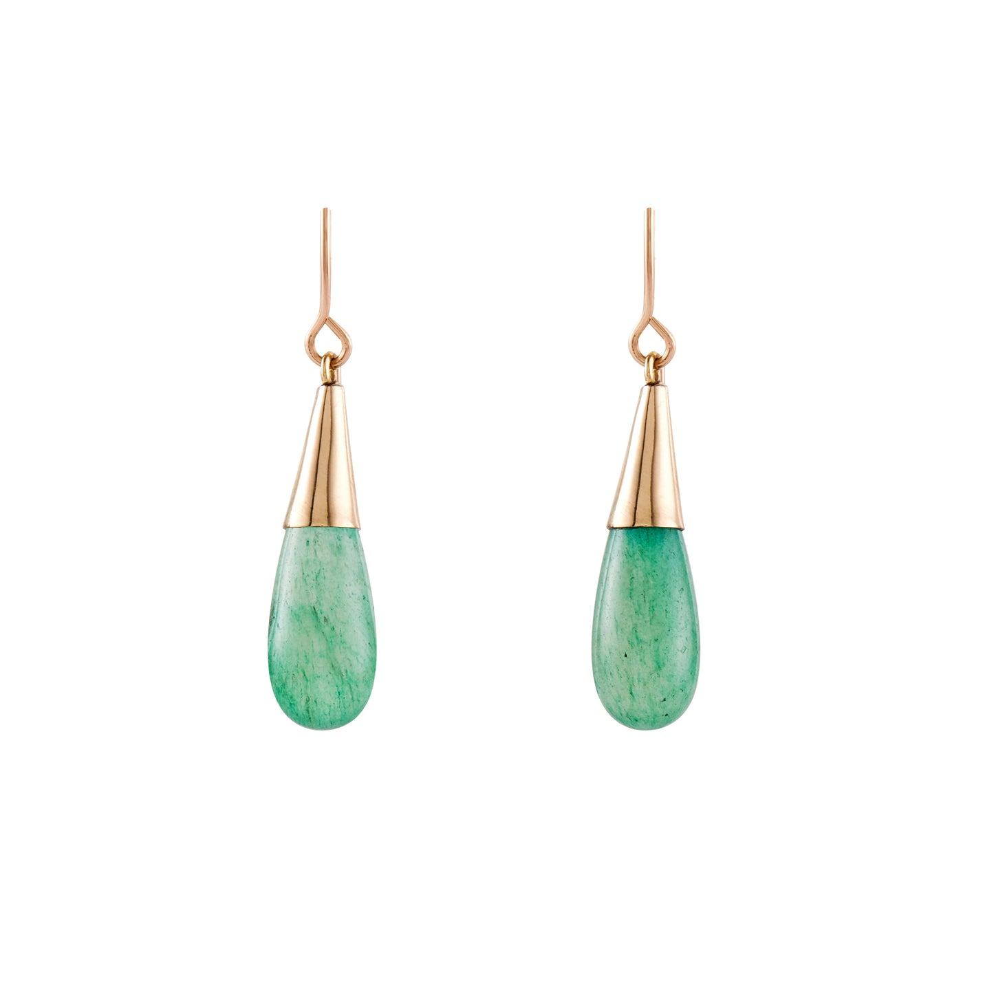 14ct Gold Aventurine Earrings