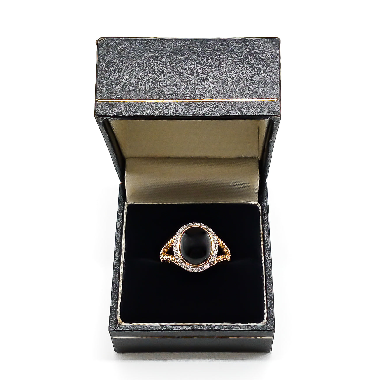 14ct Gold Onyx and Diamond Ring