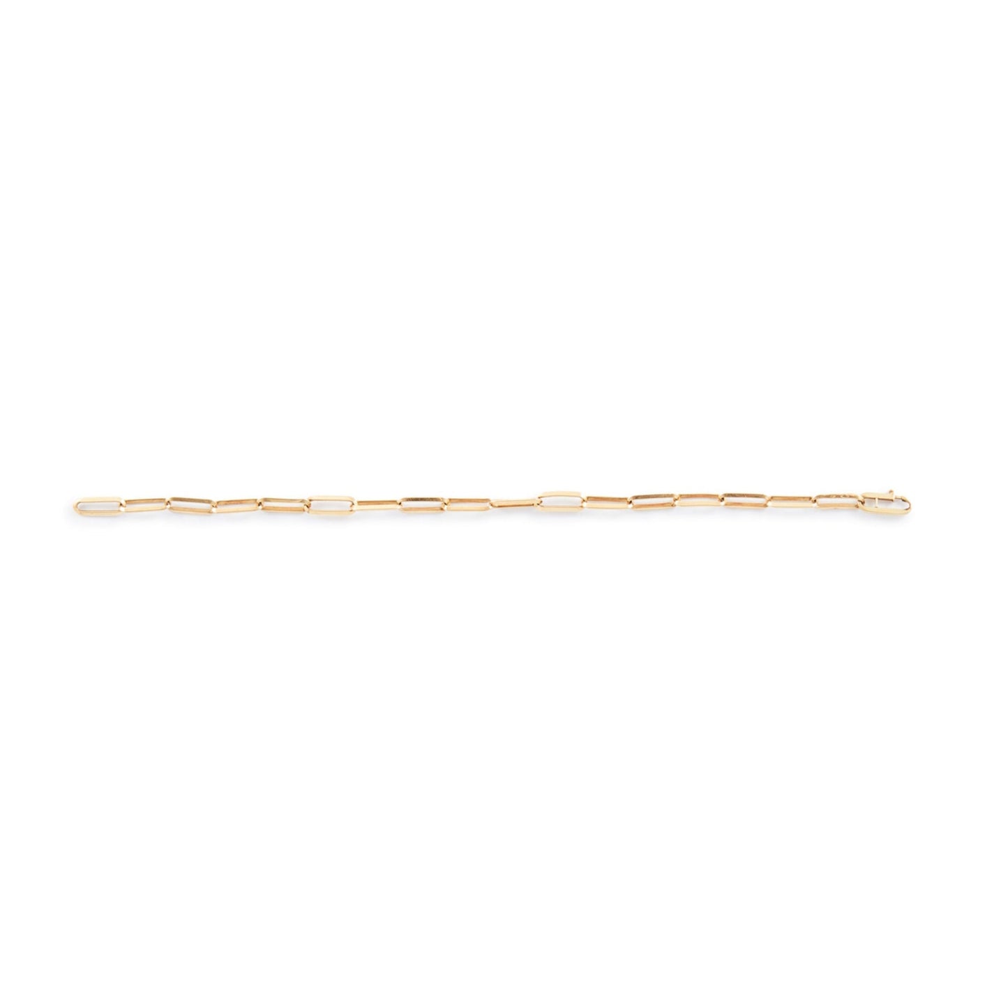 Stylish 14ct yellow gold bracelet with paperclip links.