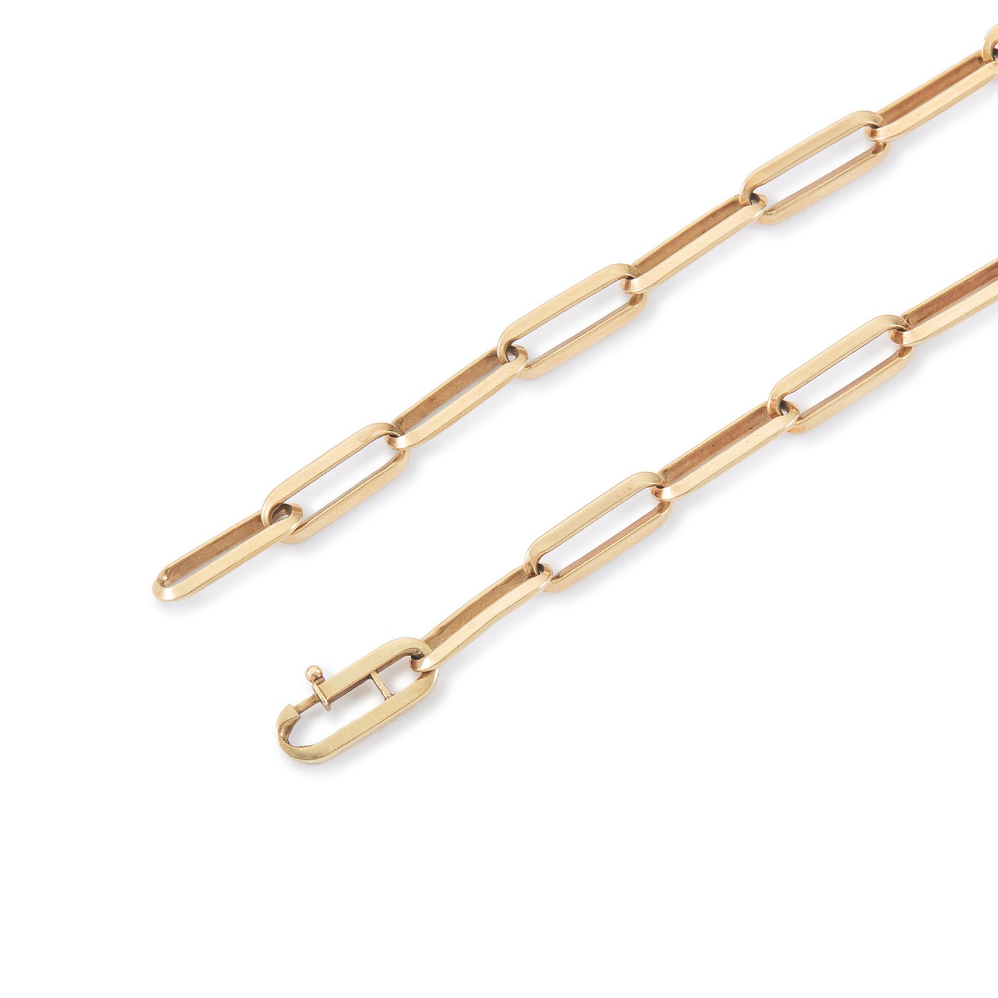 Stylish vintage 14ct yellow gold bracelet with paperclip links.