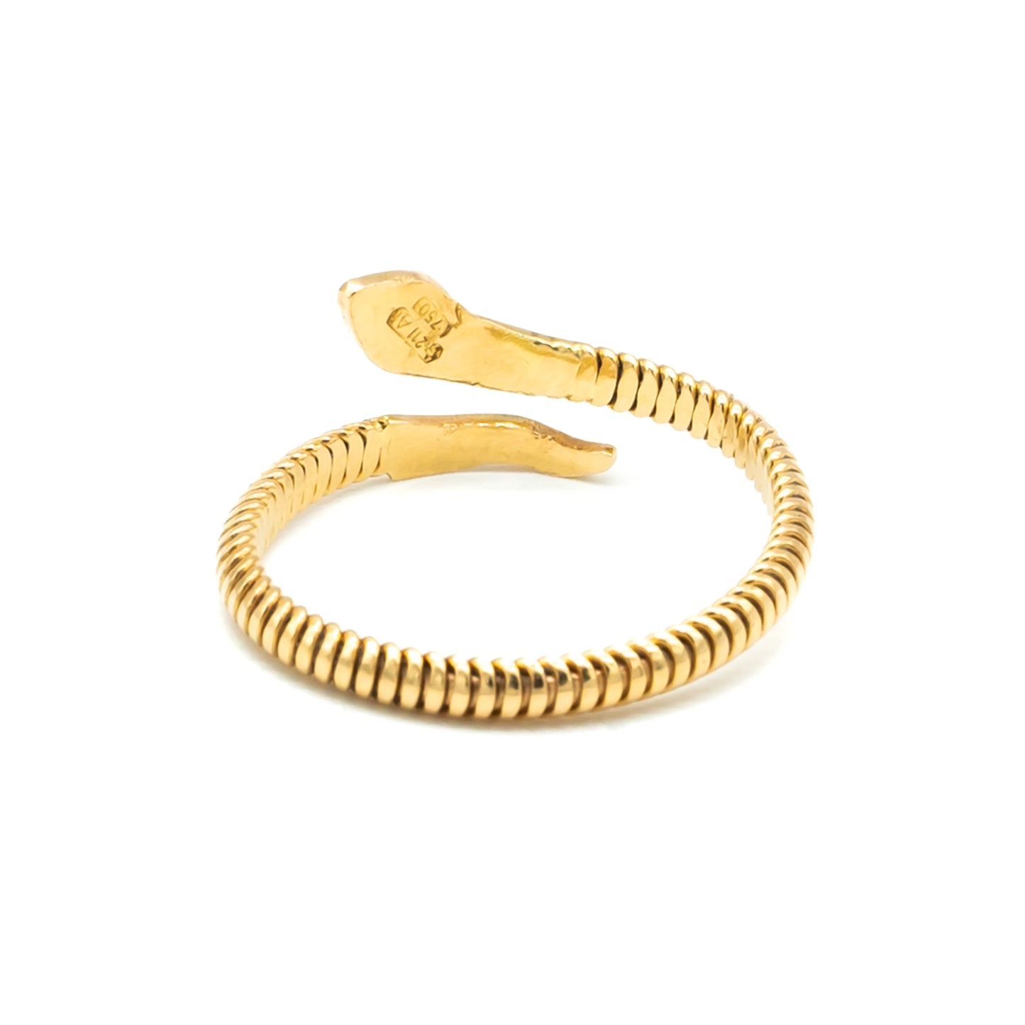 Charming 18ct yellow gold serpent ring with lovely detail.