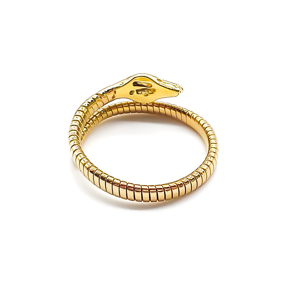 Irresistible 18ct yellow gold serpent ring. Italy