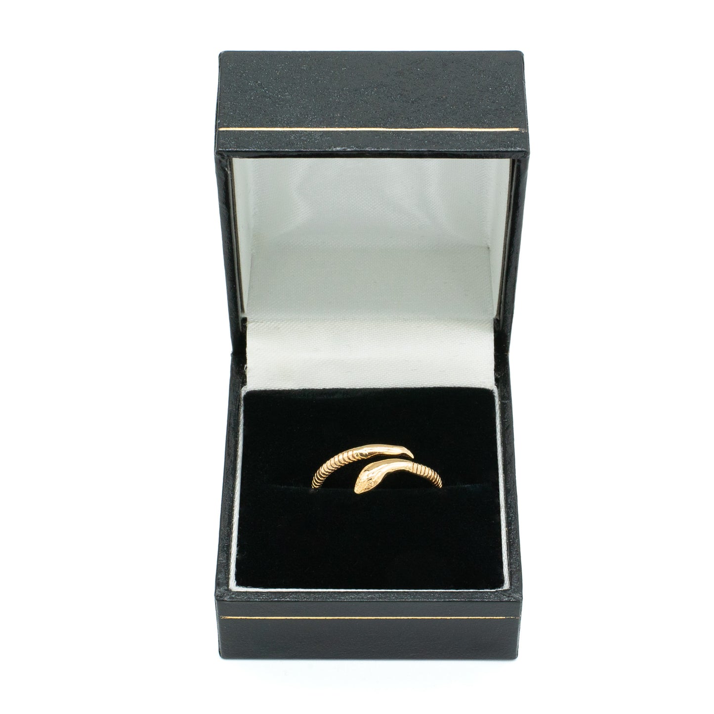 Charming 18ct yellow gold serpent ring with lovely detail.