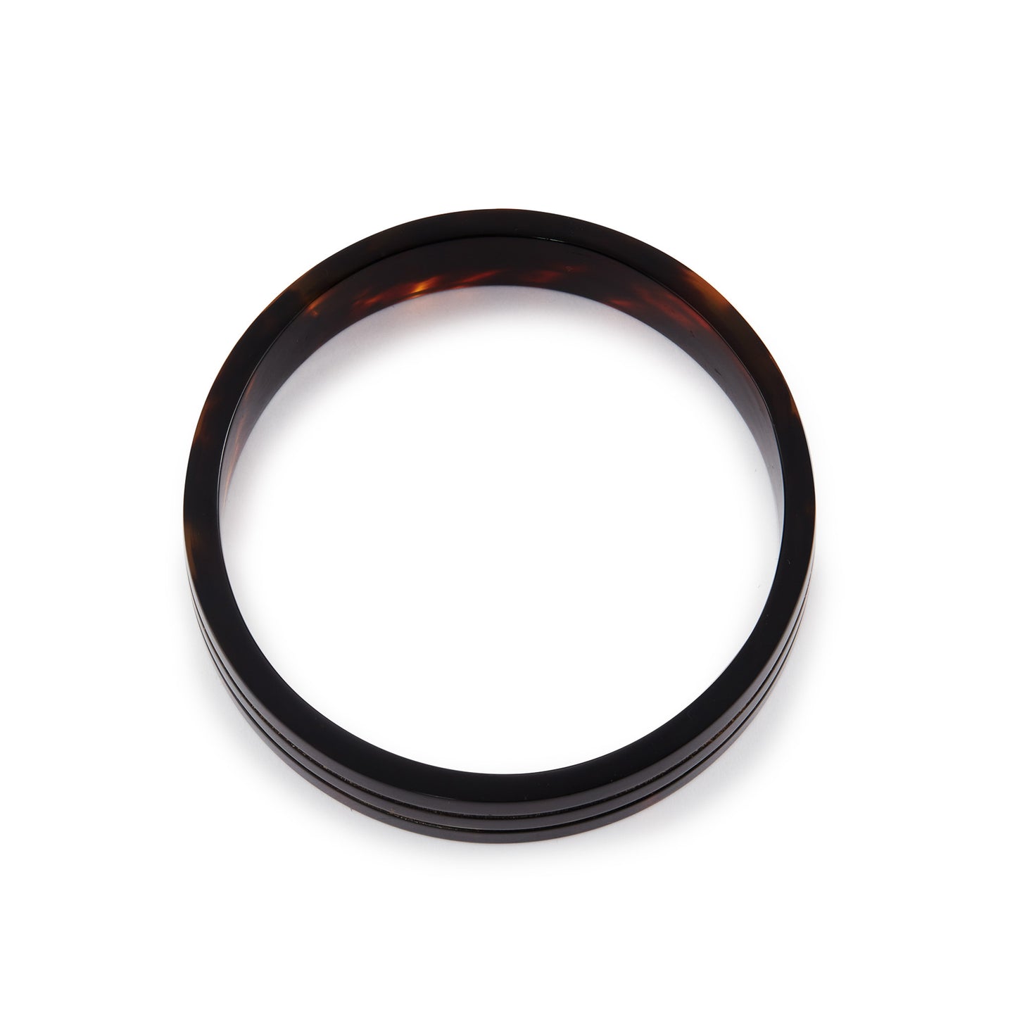 Classic Edwardian tortoise shell bangle with two 18ct gold bands.