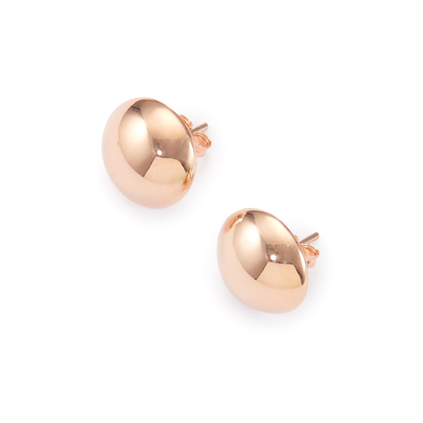 Classic 9ct rose gold dome stud earrings. Earrings are hollow and therefore easy to wear.