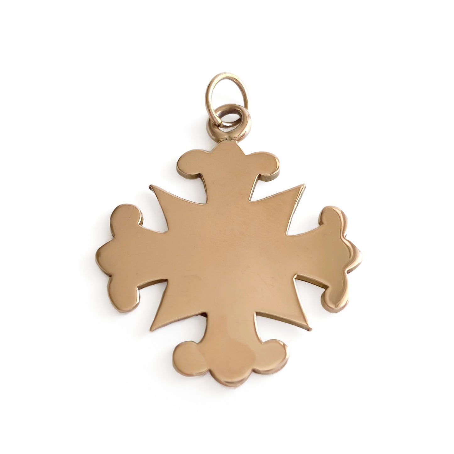 Classic 9ct rose gold medallion pendant with fancy script letters. Centre disk is ideal for engraving.