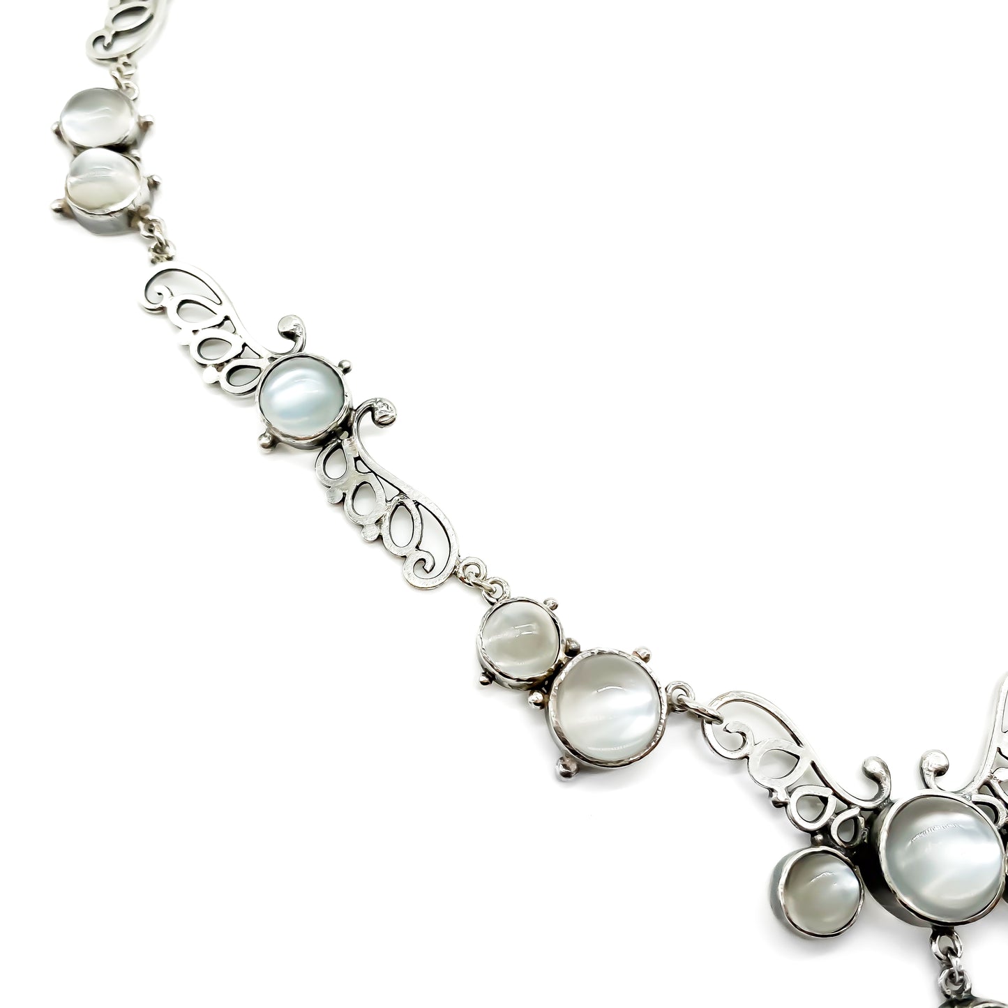Edwardian Silver Moonstone Necklace