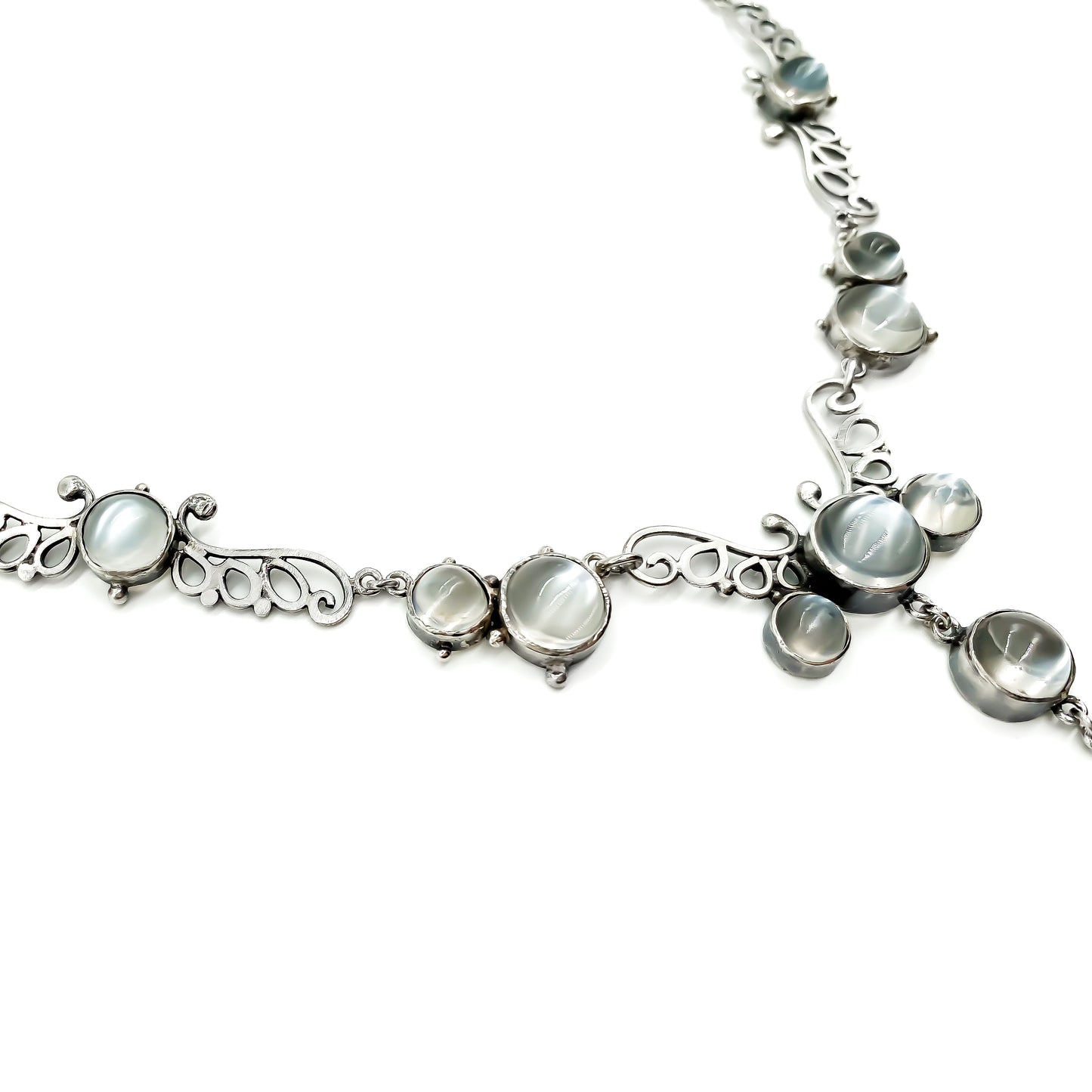 Edwardian Silver Moonstone Necklace