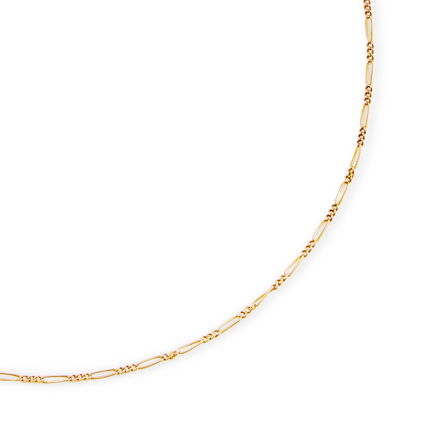 Classic short Edwardian 9ct rose gold belcher link chain with a bolt ring clasp.