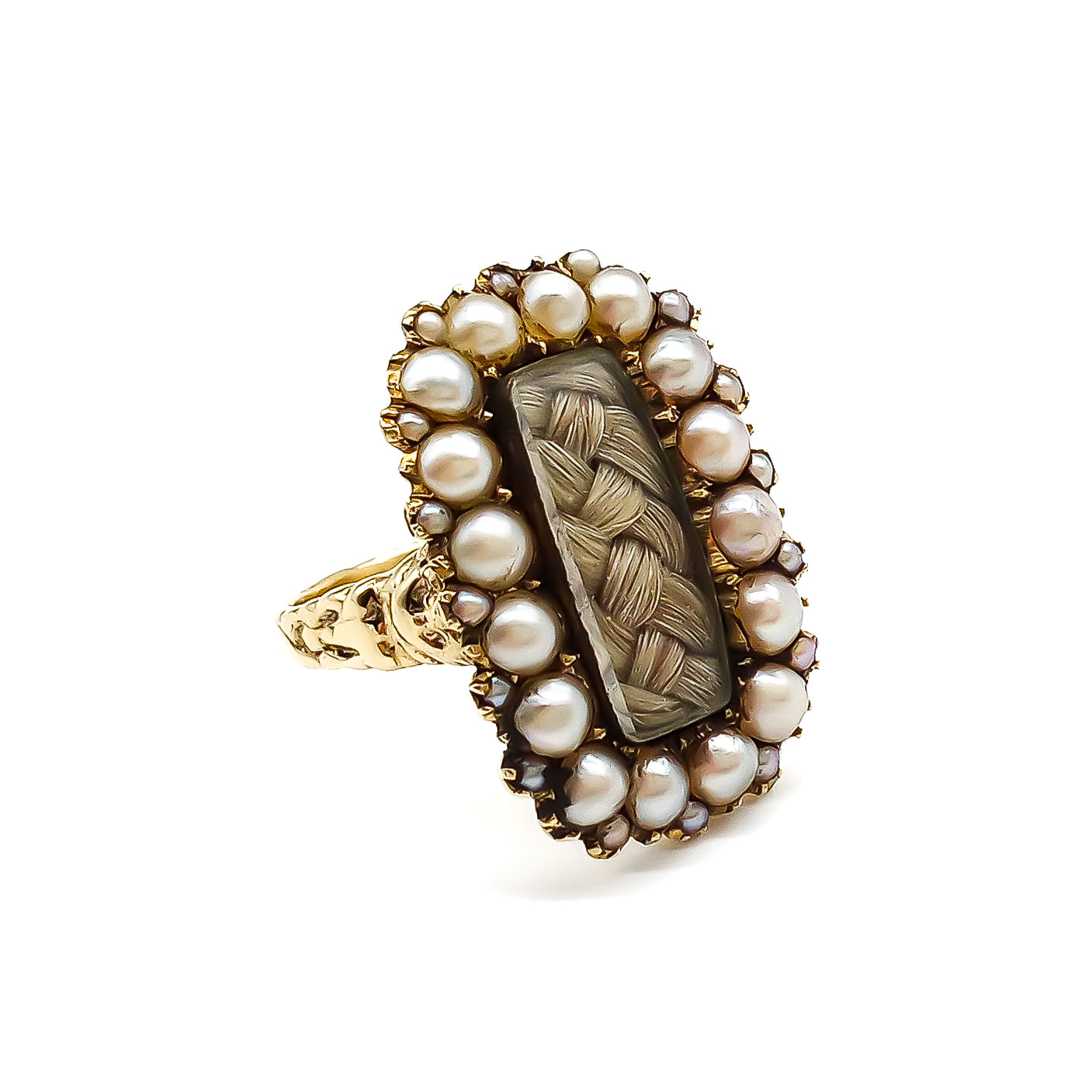 Georgian 15ct Gold Pearl Mourning Ring