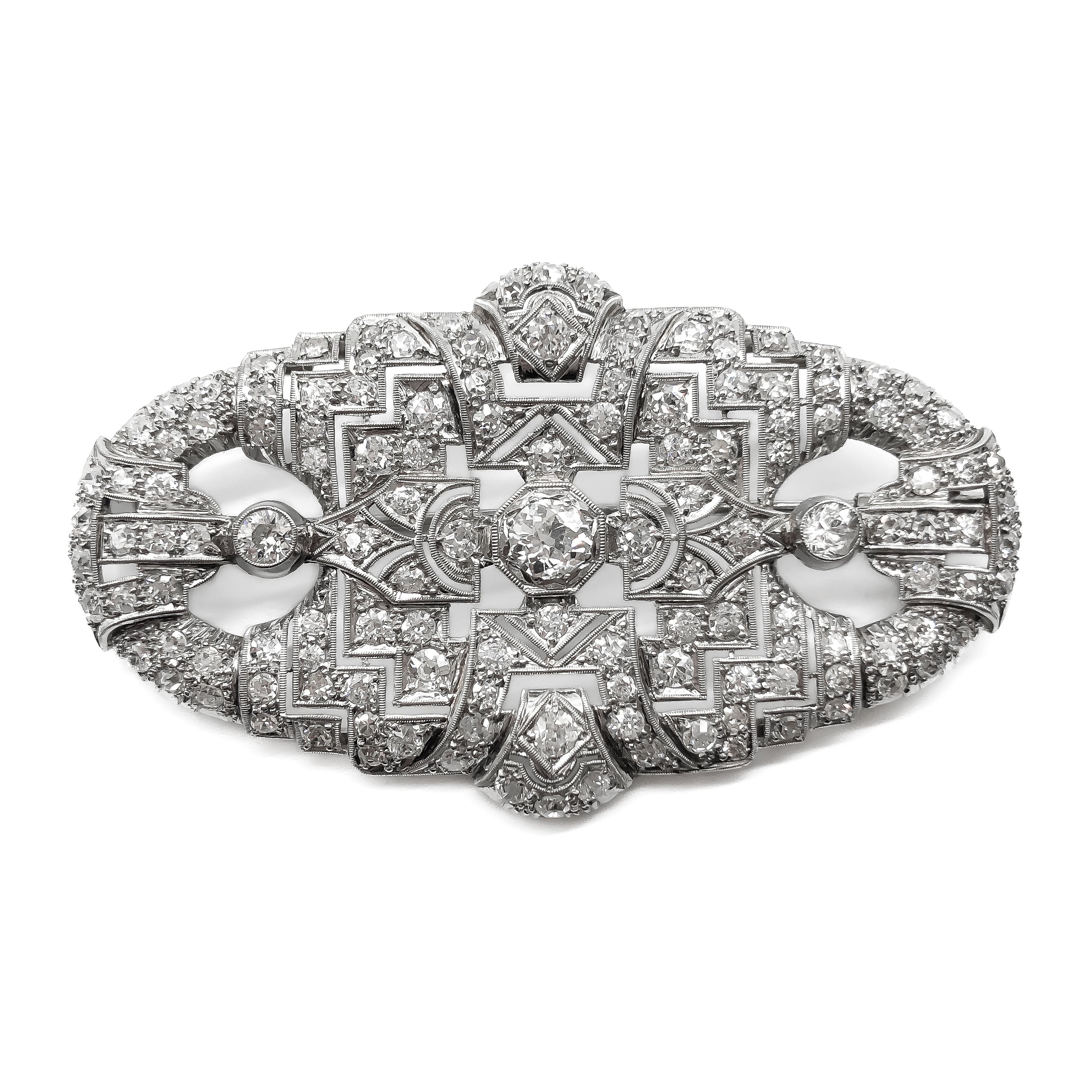 Antique diamond sale brooch platinum