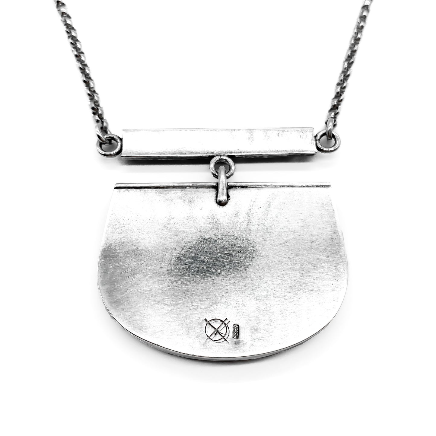 Modernist Silver Carnelian Designer Necklace