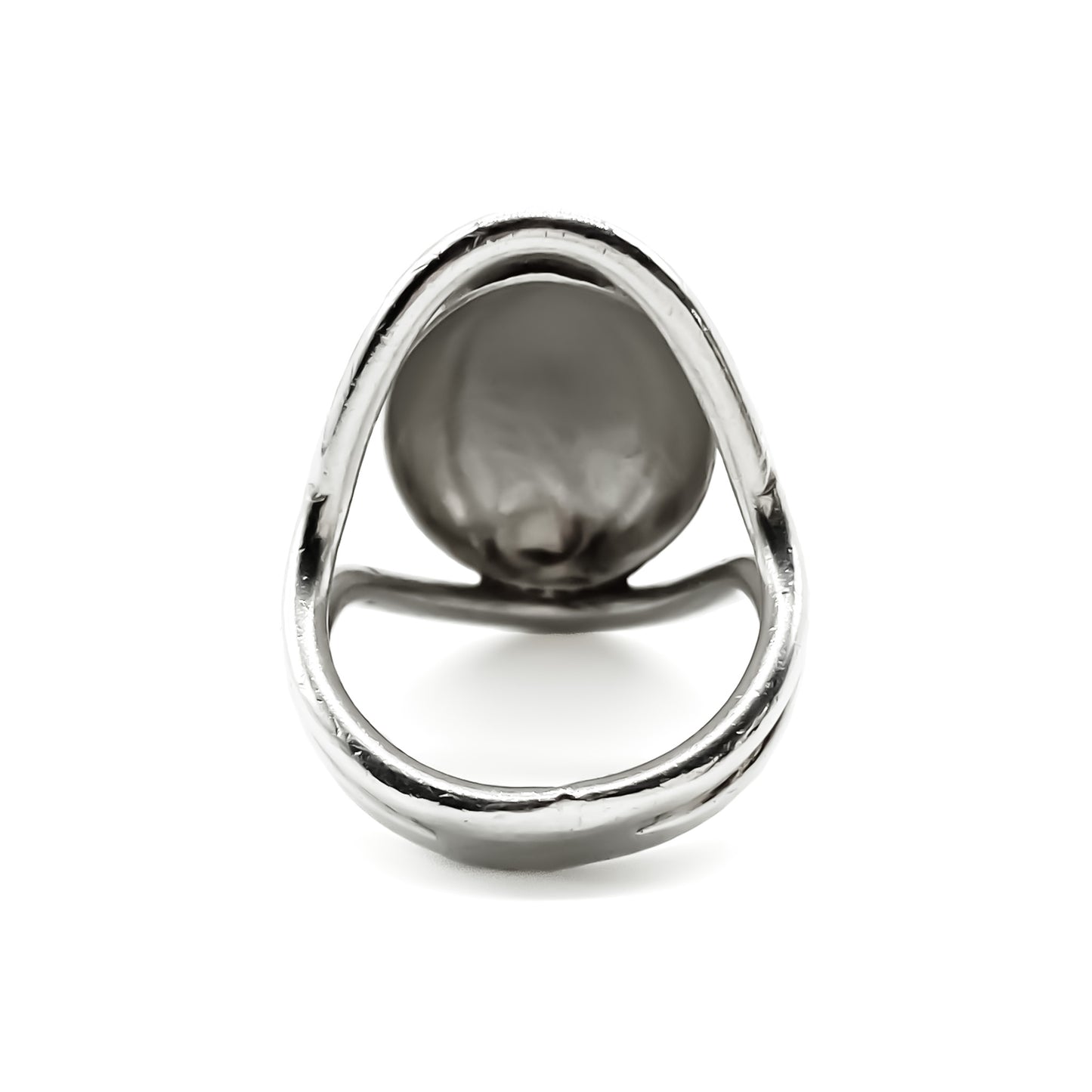 Stylish dome-shaped Modernist sterling silver ring.