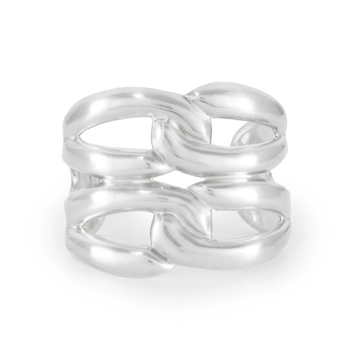 Chunky vintage sterling silver Mexican bangle striking design. Post 1979