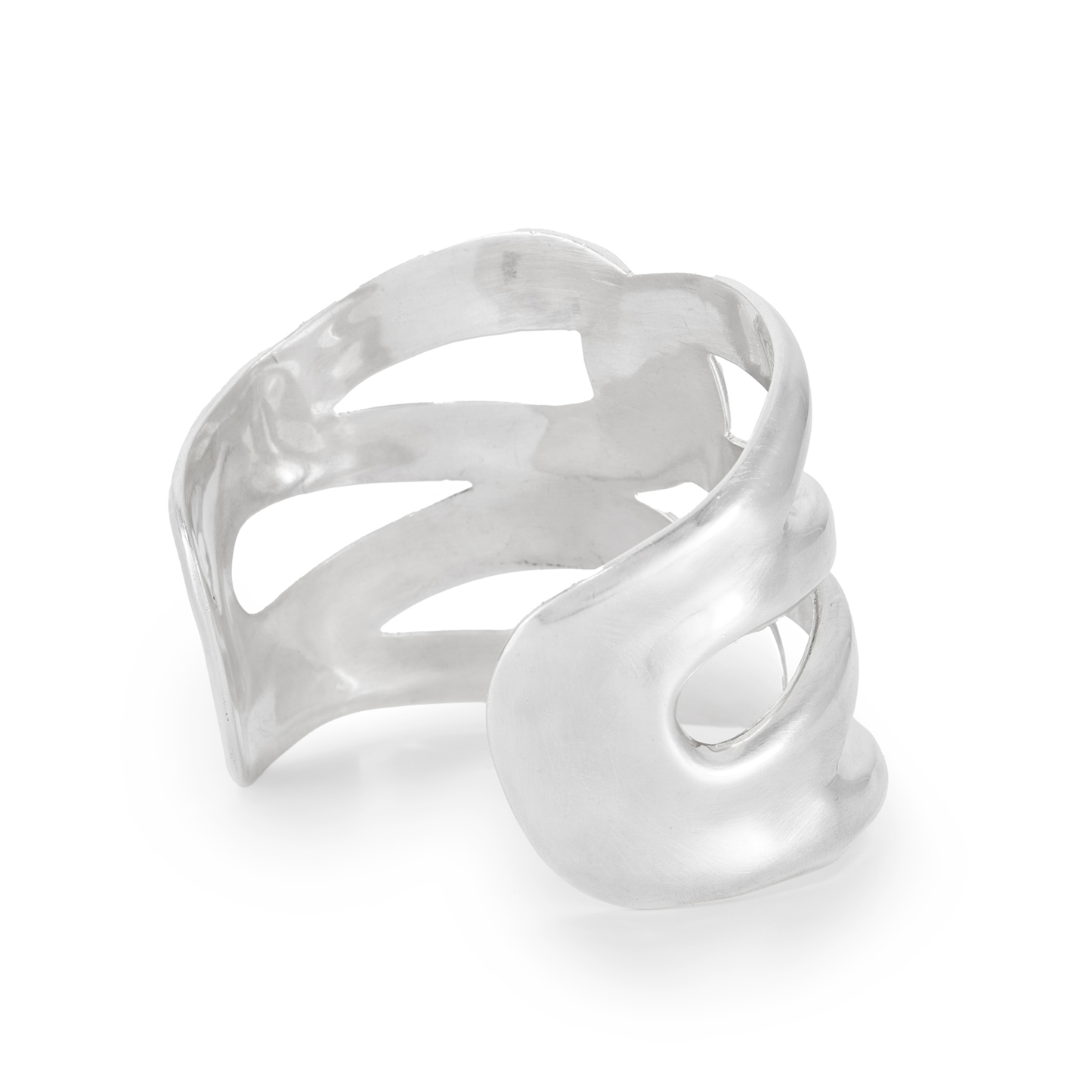Chunky vintage sterling silver Mexican bangle striking design. Post 1979