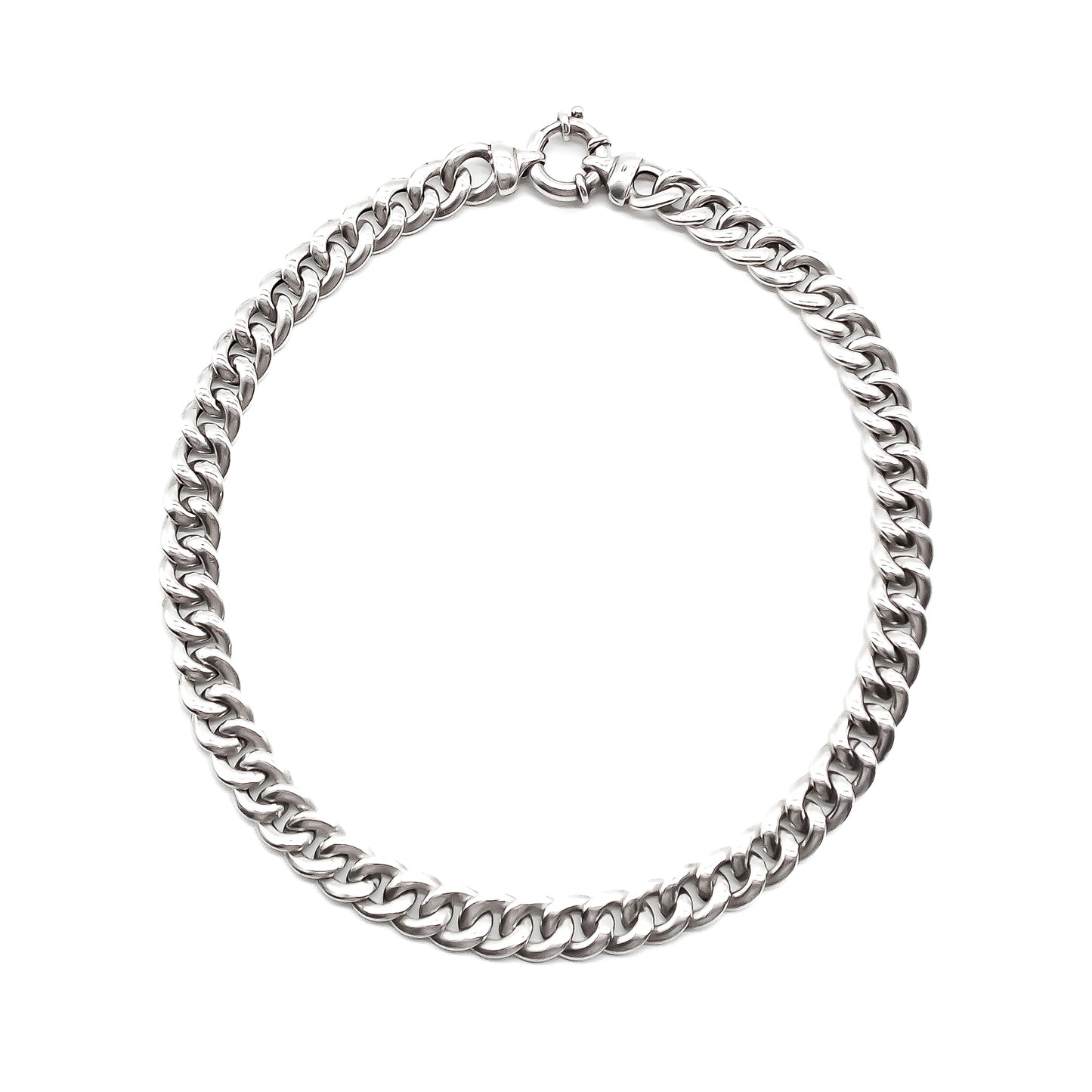 Classic vintage sterling silver chain with large belcher links.