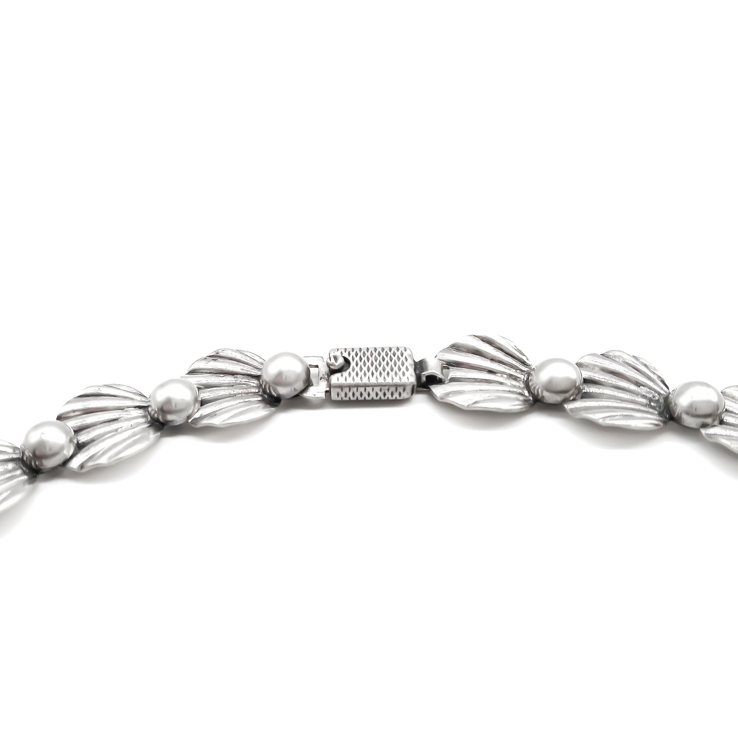 Classic Danish sterling silver choker necklace. Designer: Herman Siersbol Circa 1940’s