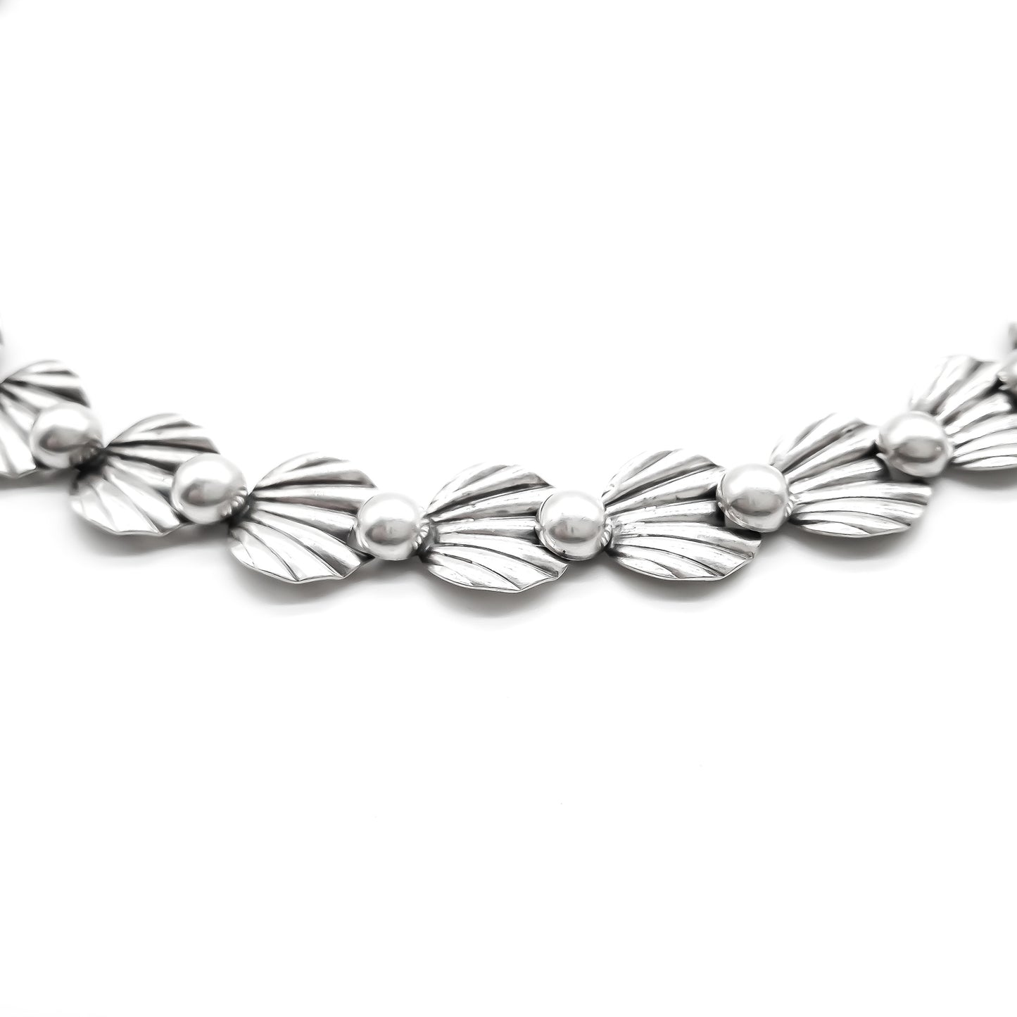 Classic Danish sterling silver choker necklace. Designer: Herman Siersbol Circa 1940’s