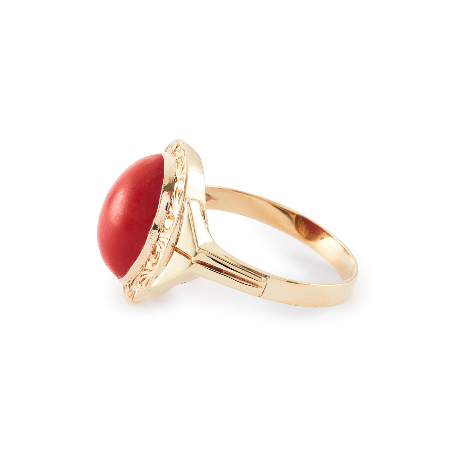Victorian 14ct Gold Coral Ring