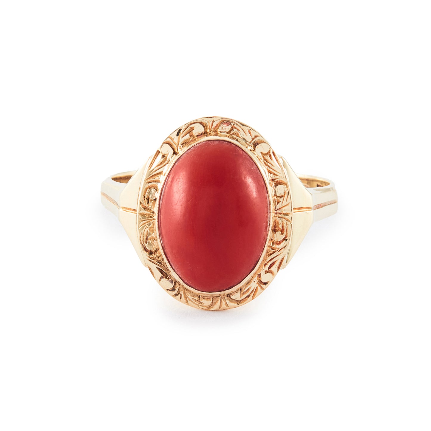 Victorian 14ct Gold Coral Ring