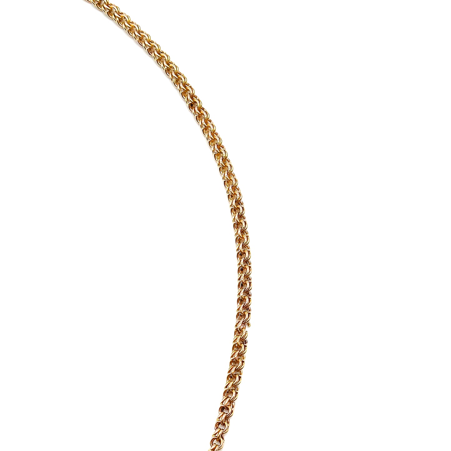 Stunning 15ct gold Victorian Albertina necklace with an 18ct gold dog-clip, ornate tri-colour gold slider and a gold tassel.
