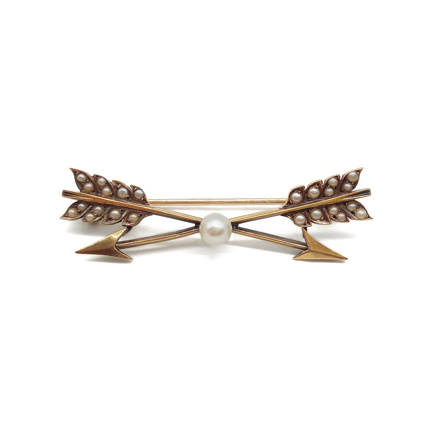 Victorian 15ct Gold Pearl Brooch