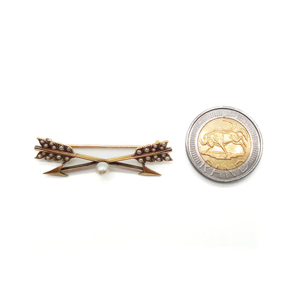 Victorian 15ct Gold Pearl Brooch