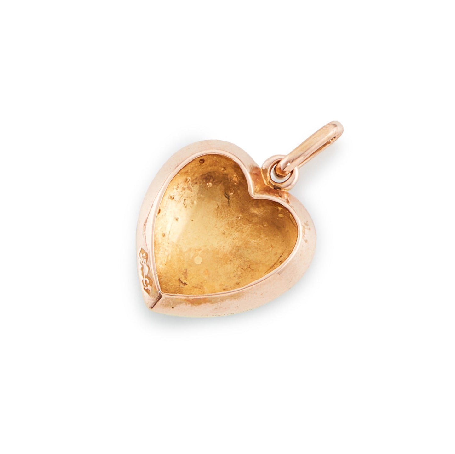 Pretty Victorian 15ct rose gold heart pendant encrusted with small cabochon turquoise stones.