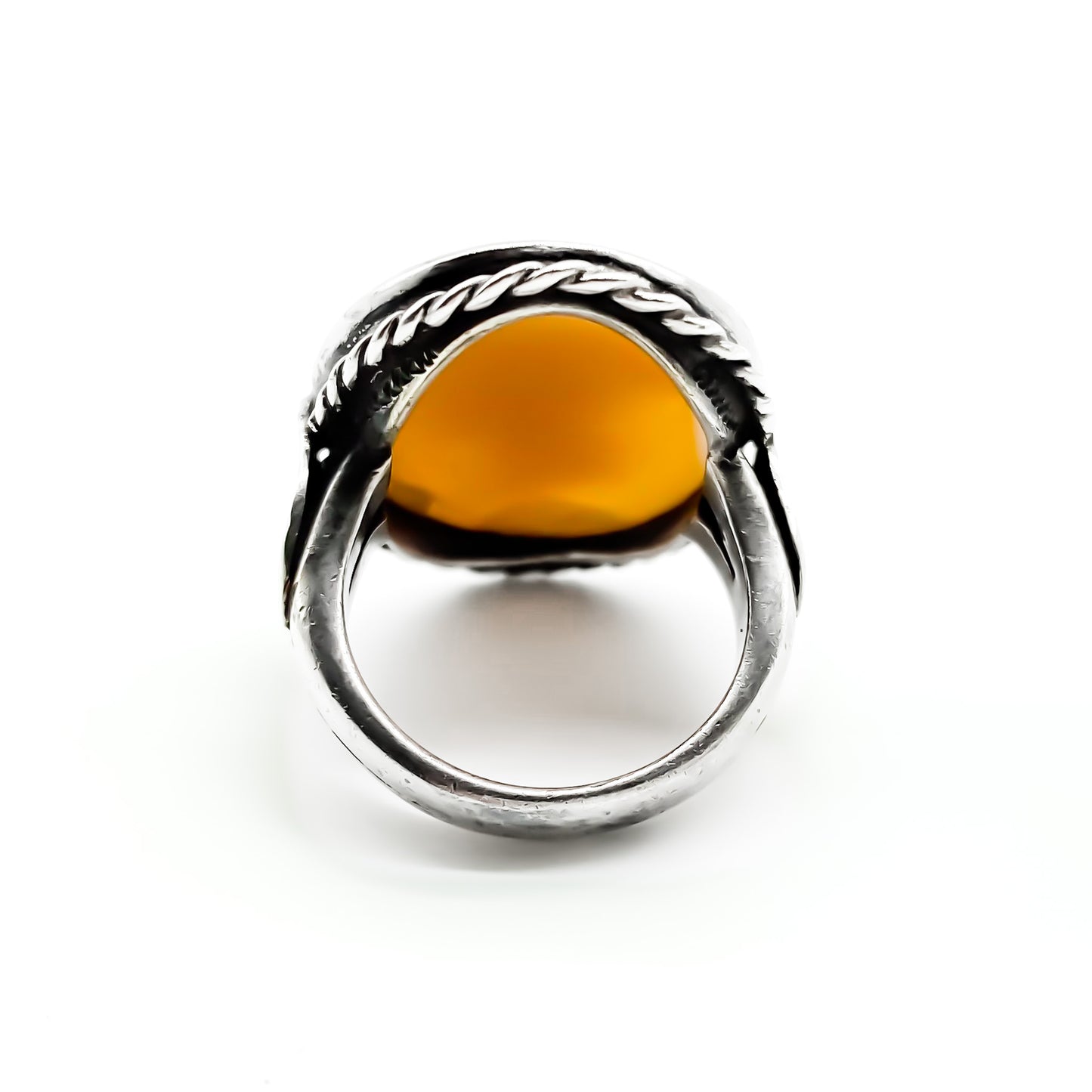 Beautifully carved classic Victorian oval cameo in a chunky silver ring setting.