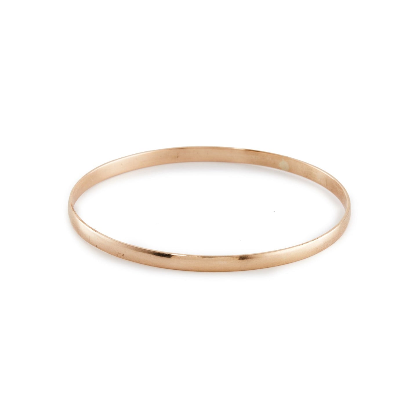 Classic vintage 9ct rose gold d-shaped bangle.