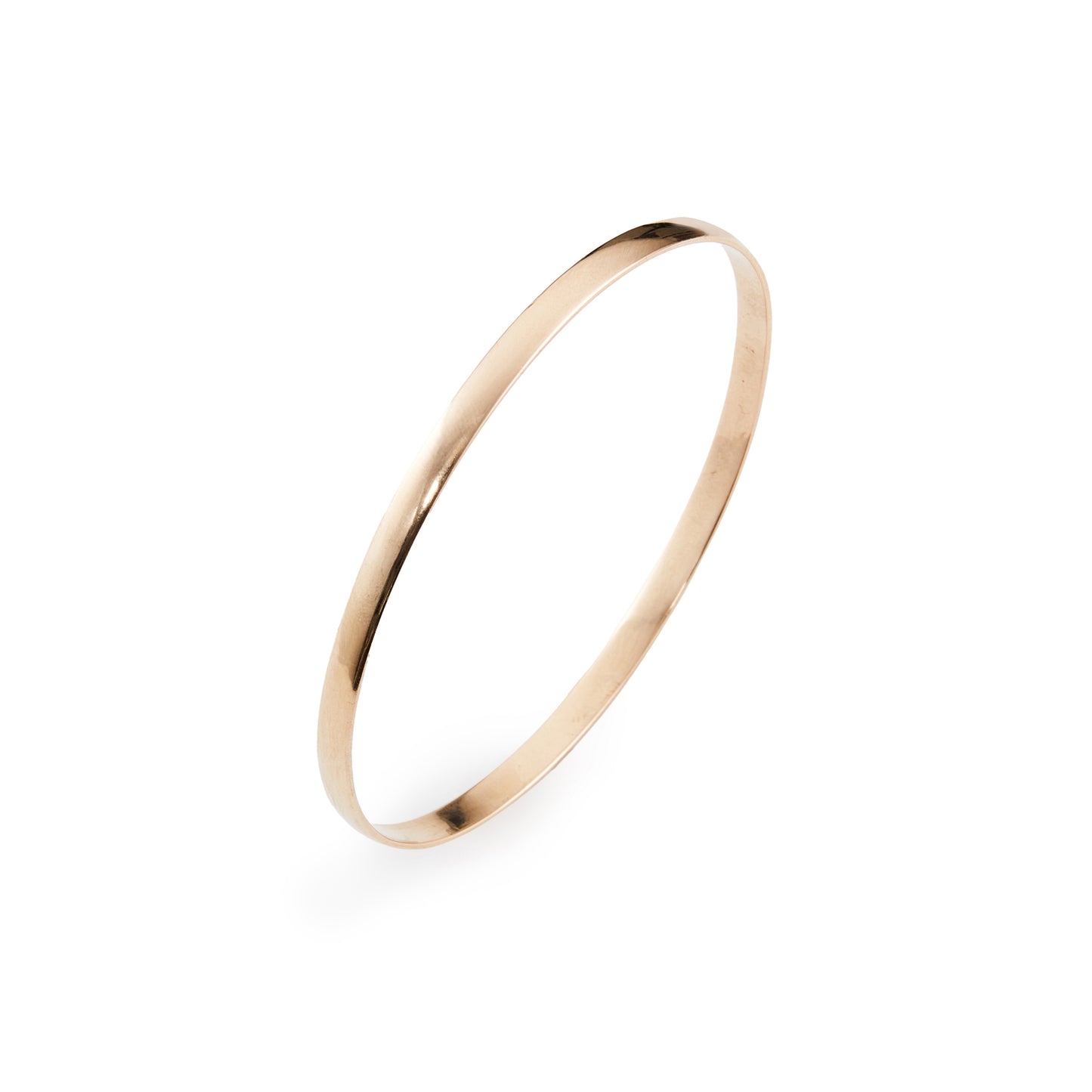 Classic vintage 9ct rose gold d-shaped bangle.