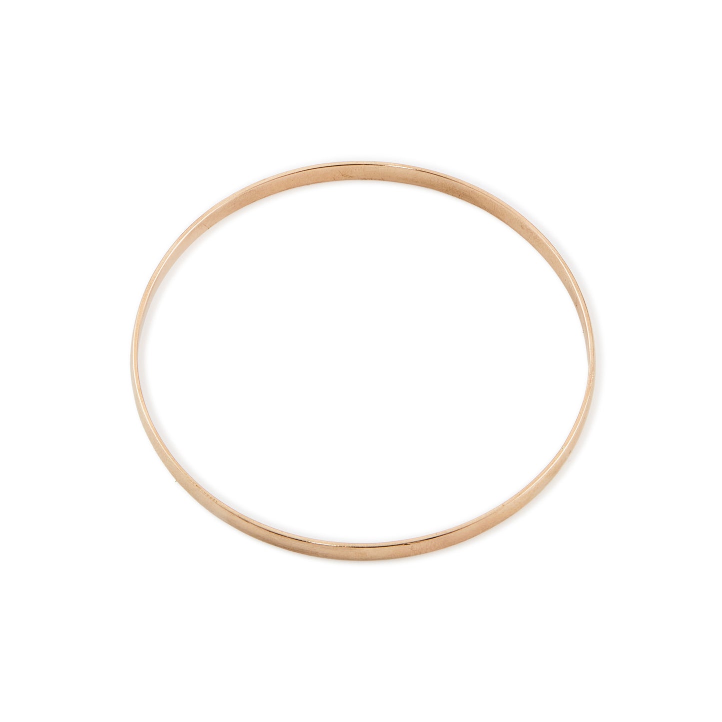 Classic vintage 9ct rose gold d-shaped bangle.