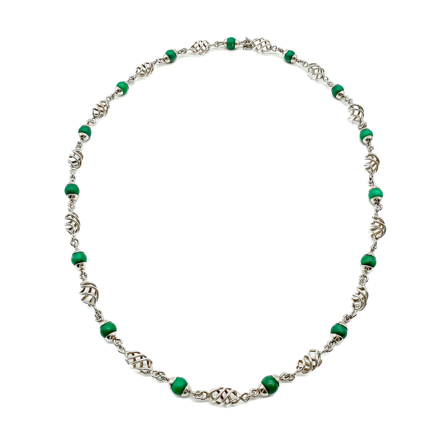 Vintage Mexican Sterling Silver Turquoise Necklace
