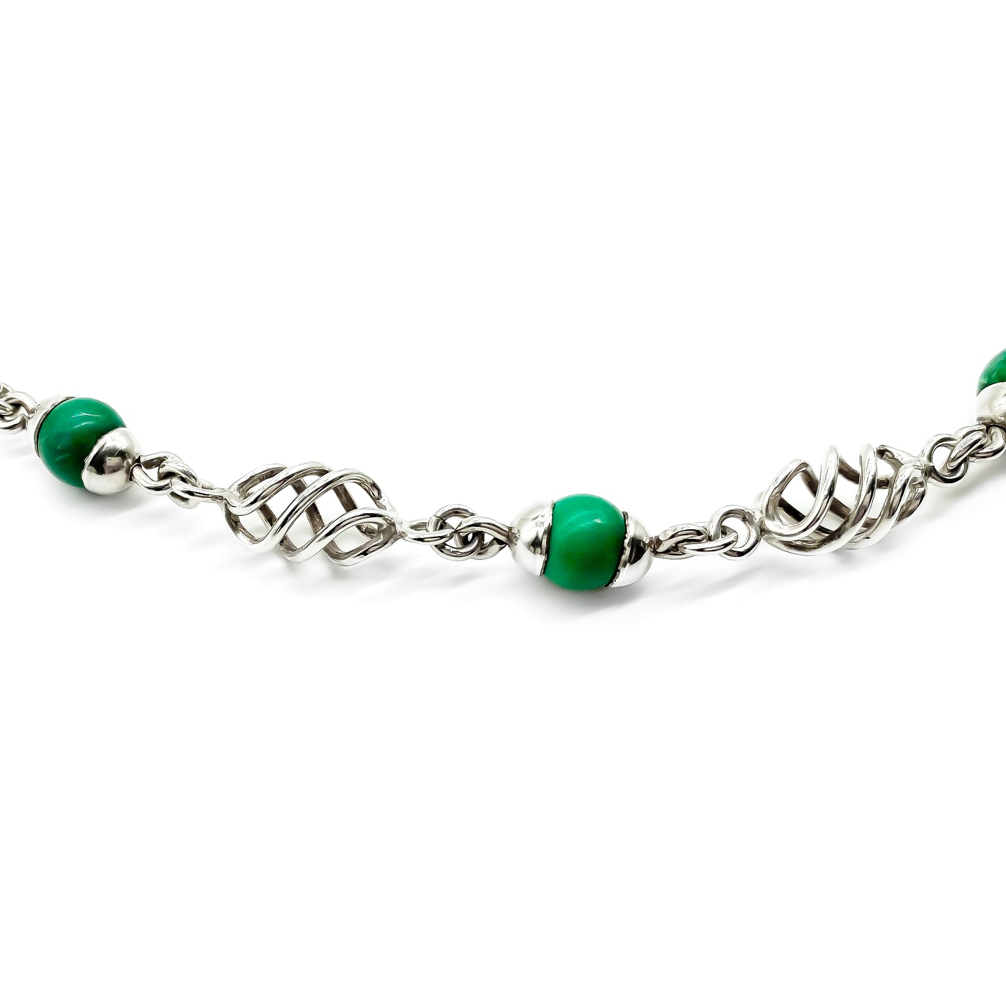 Vintage Mexican Sterling Silver Turquoise Necklace