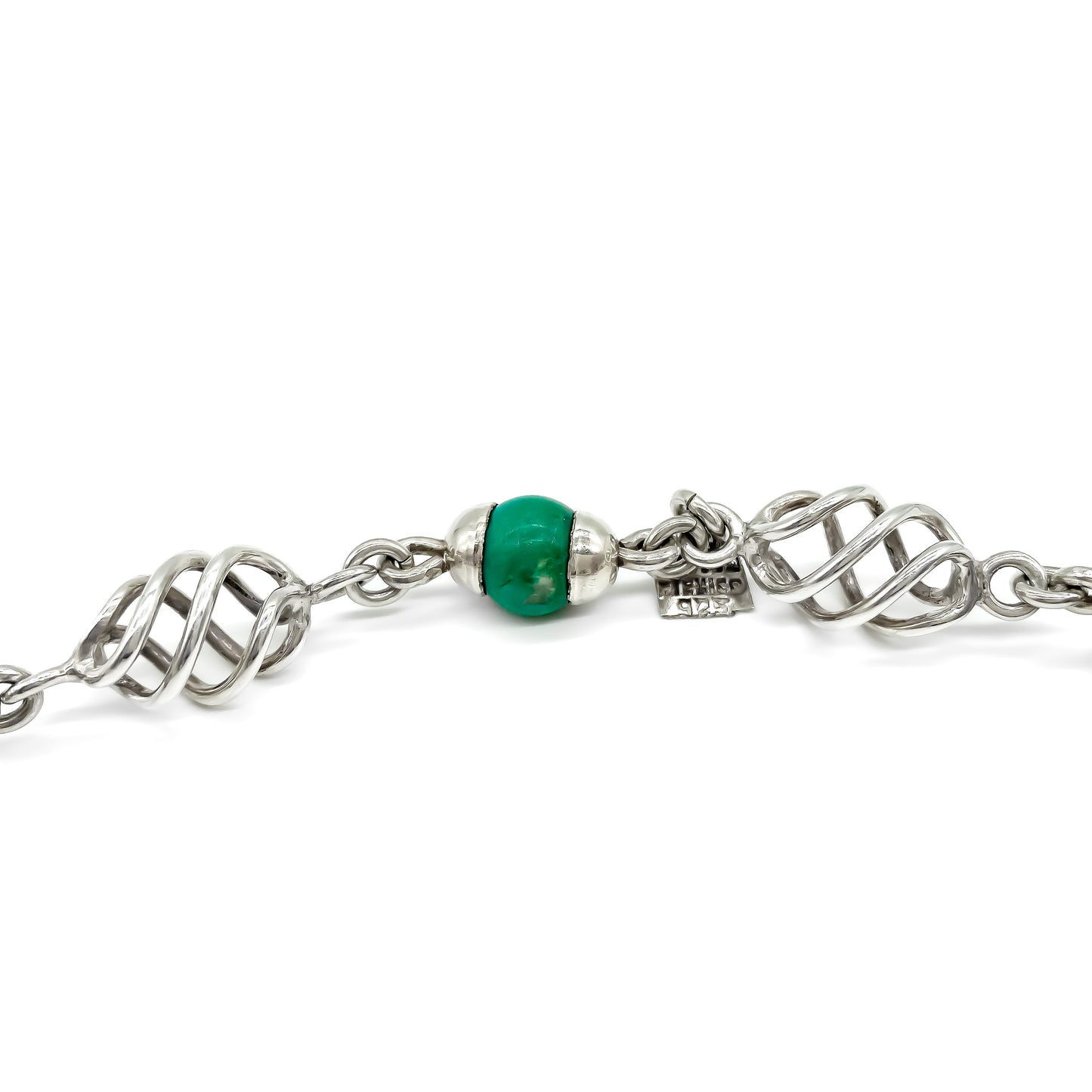 Vintage Mexican Sterling Silver Turquoise Necklace