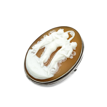 Beautiful three graces cameo brooch/pendant set in a silver frame.
