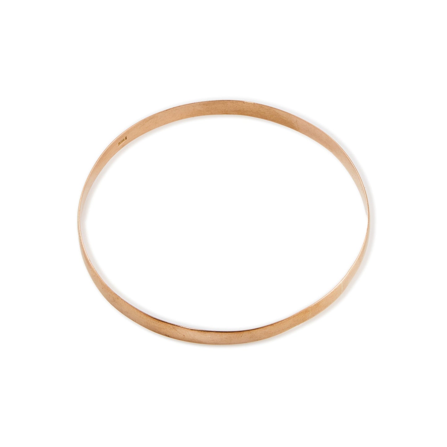 Classic vintage 9ct rose gold d-shaped bangle.
