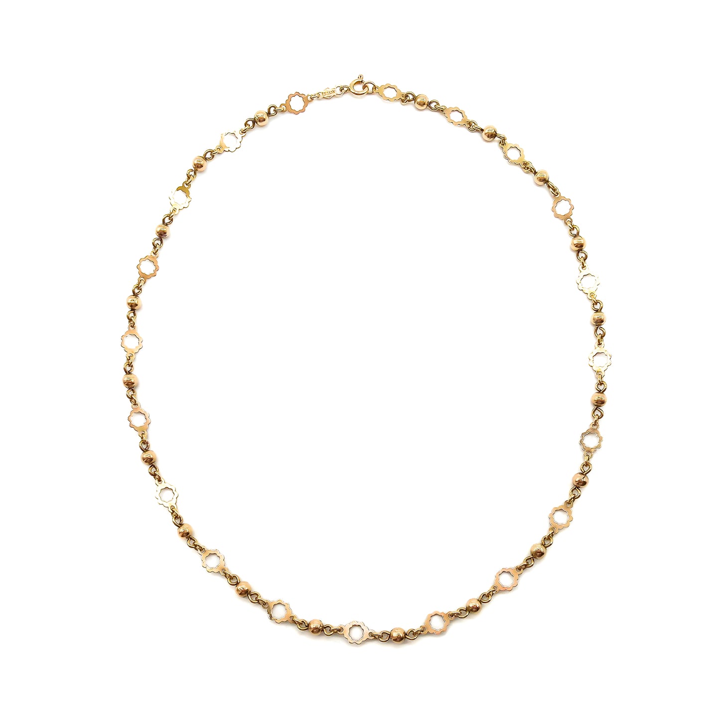 Pretty 9ct rose gold fancy link chain. Circa 1940’s
