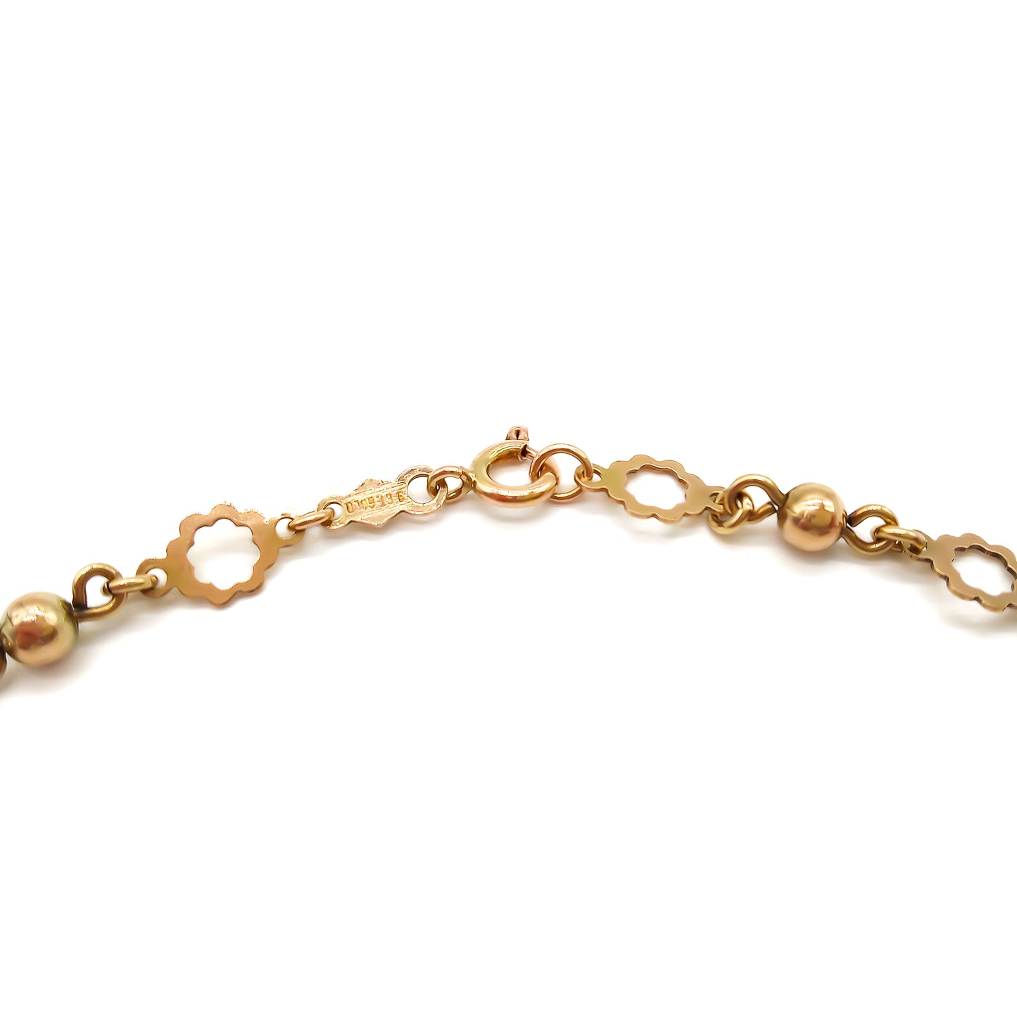 Pretty 9ct rose gold fancy link chain. Circa 1940’s