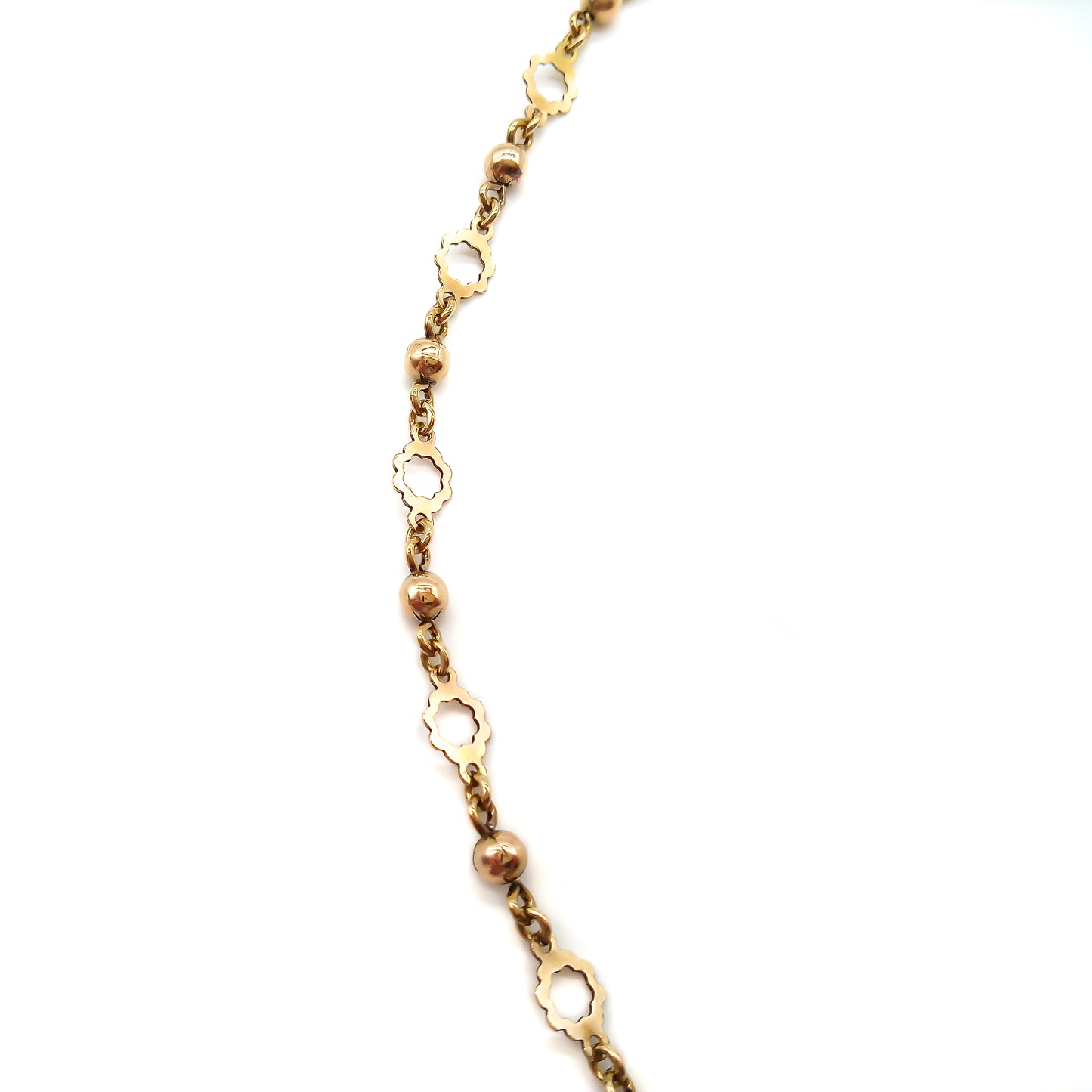 Pretty 9ct rose gold fancy link chain. Circa 1940’s
