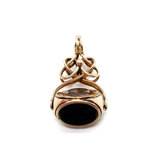 9ct Gold Victorian Mourning Swivel Fob