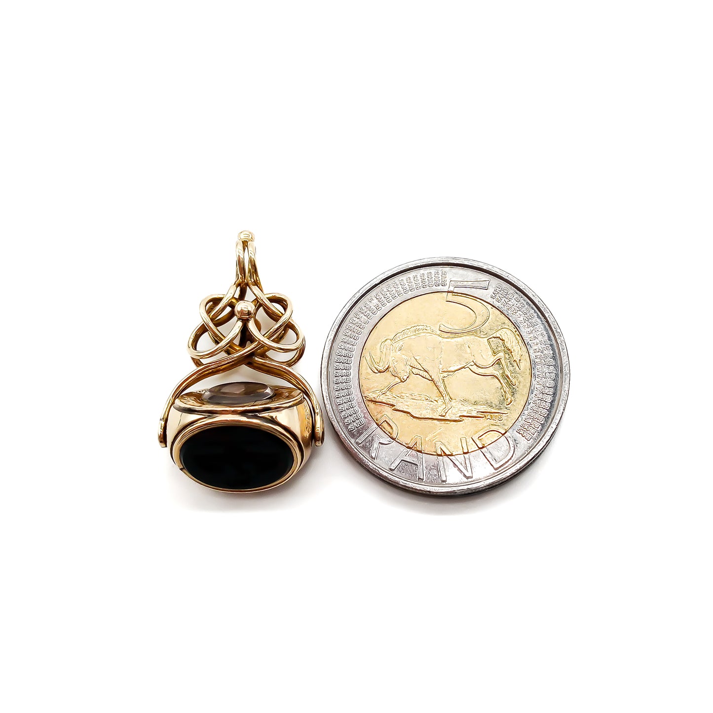 9ct Gold Victorian Mourning Swivel Fob