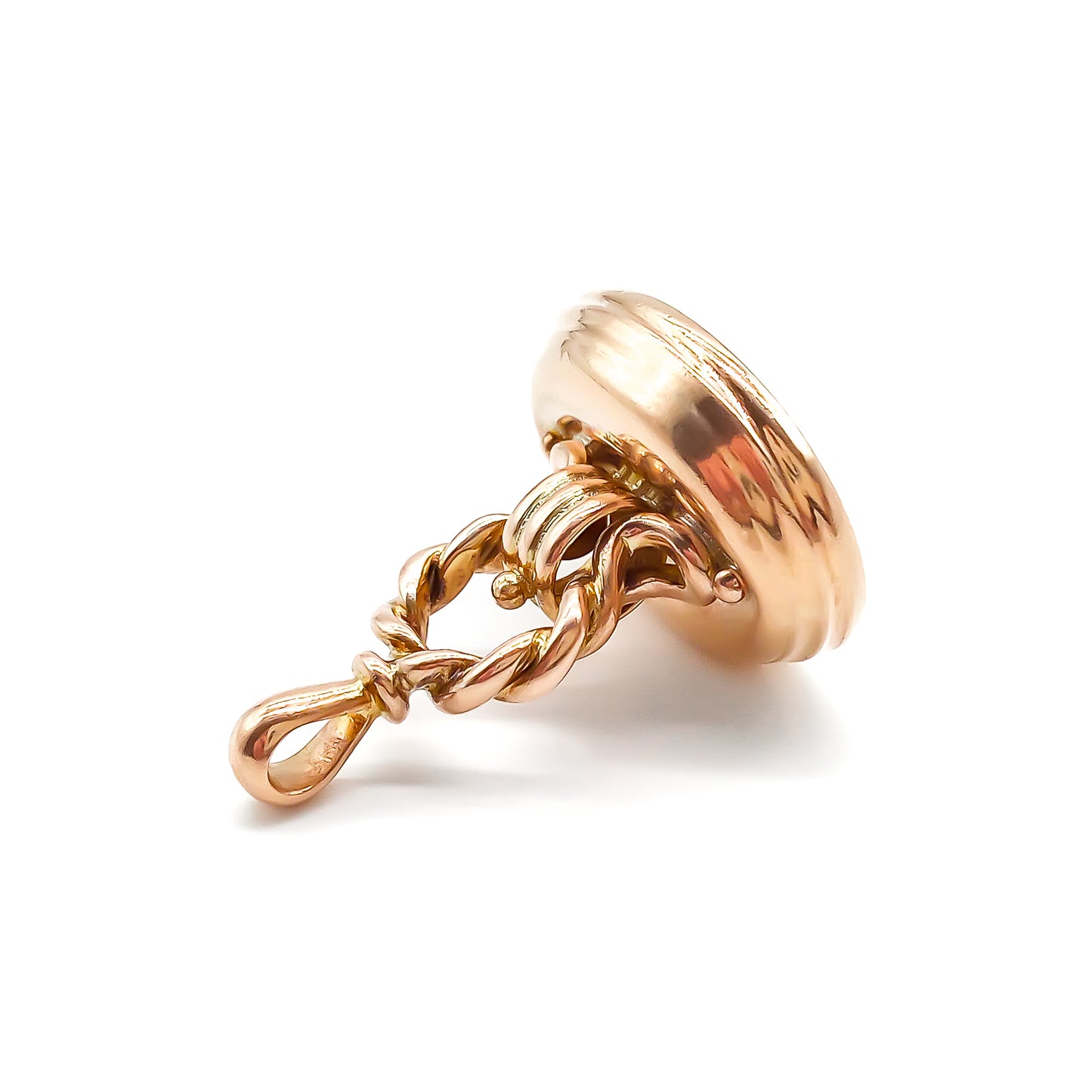 Unique Victorian 9ct rose gold seal inscribed with message.