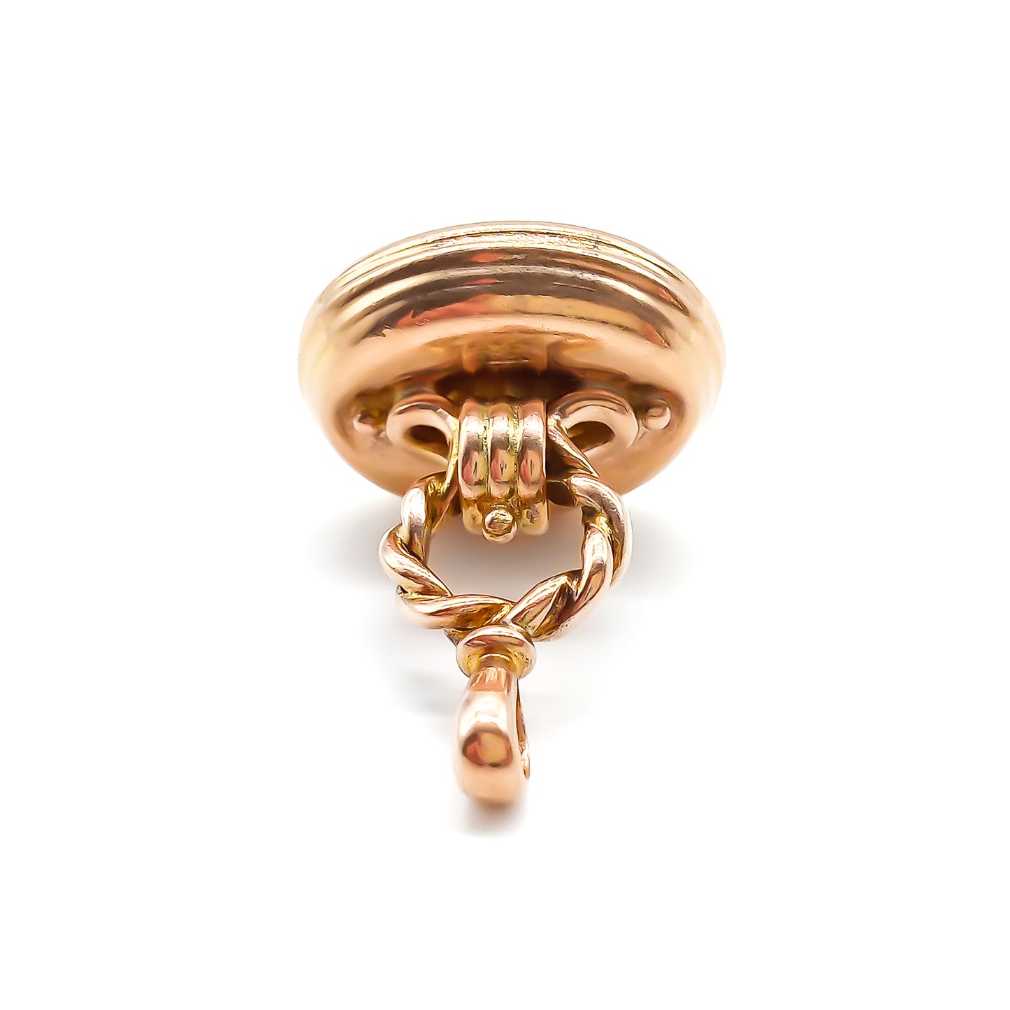 Unique Victorian 9ct rose gold seal inscribed with message.