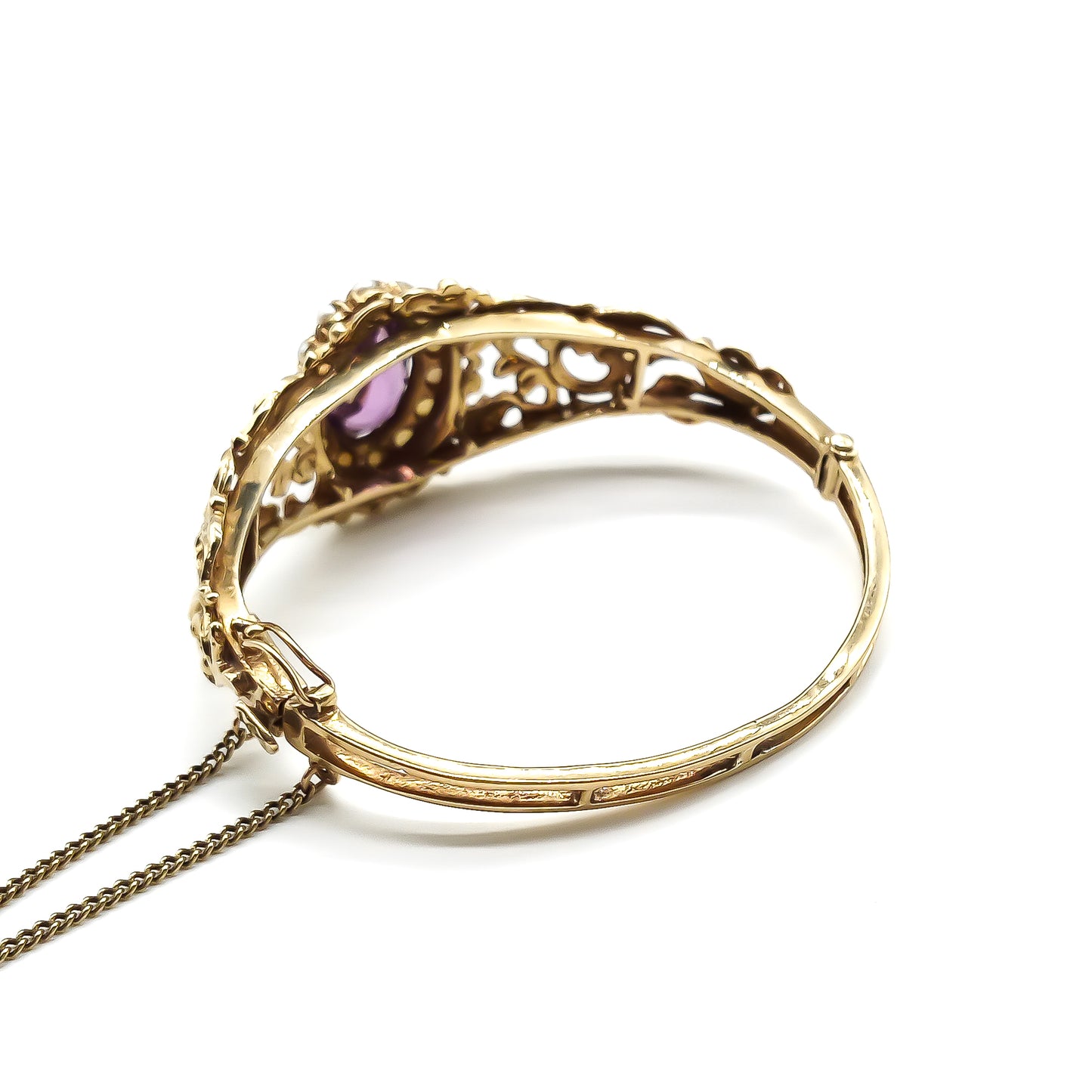 Vintage 9ct Gold Amethyst Bangle