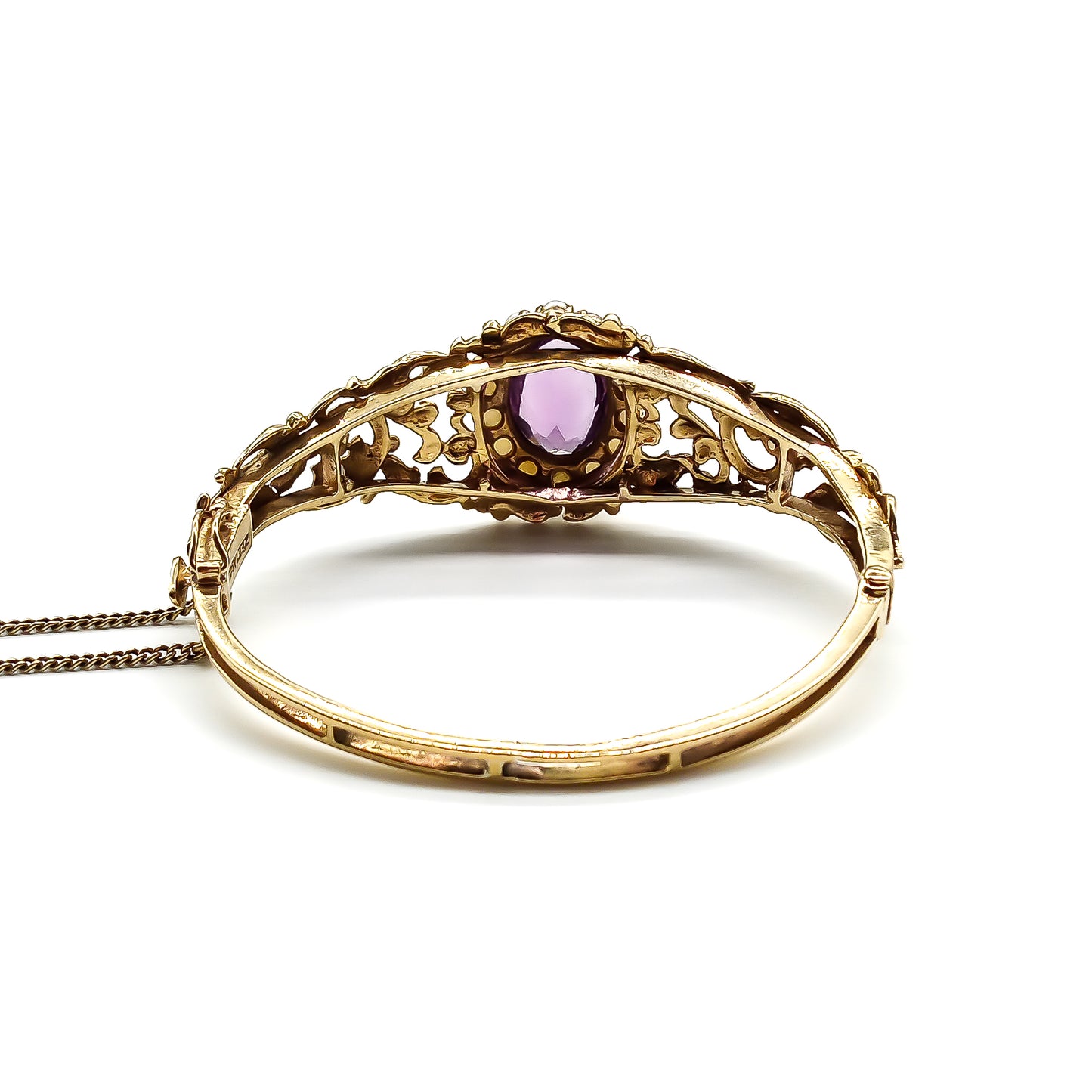 Vintage 9ct Gold Amethyst Bangle