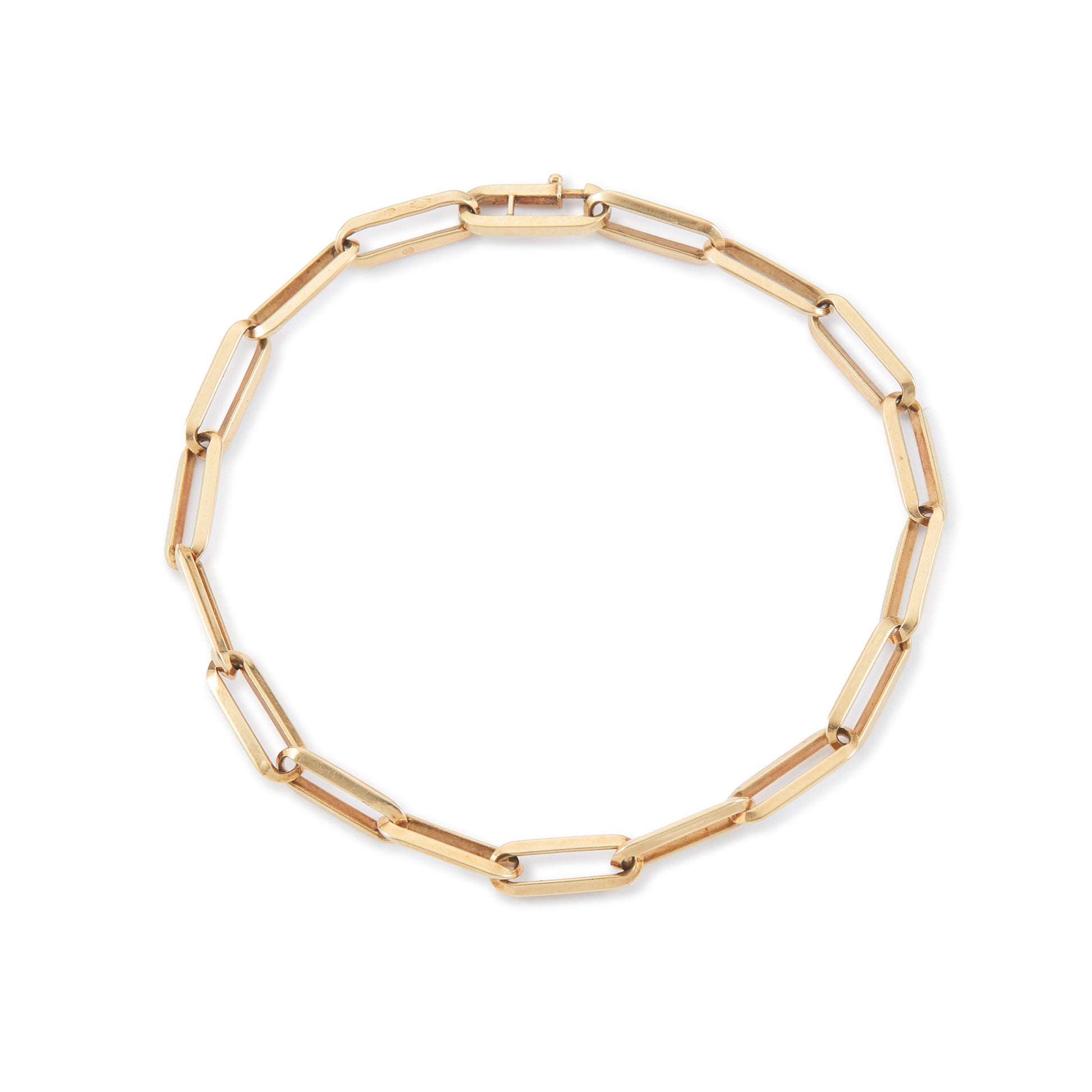 Stylish vintage 14ct yellow gold bracelet with paperclip links.