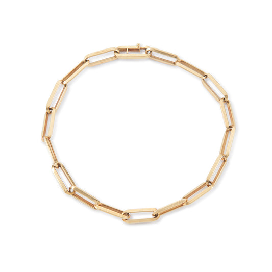 Stylish vintage 14ct yellow gold bracelet with paperclip links.