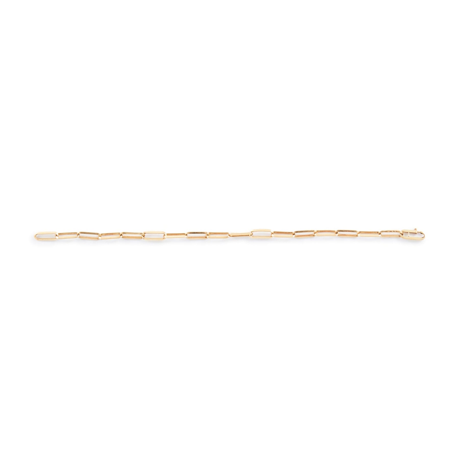 Stylish 14ct yellow gold bracelet with paperclip links.