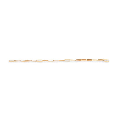 Stylish 14ct yellow gold bracelet with paperclip links.